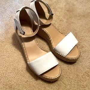 White wedge sandals